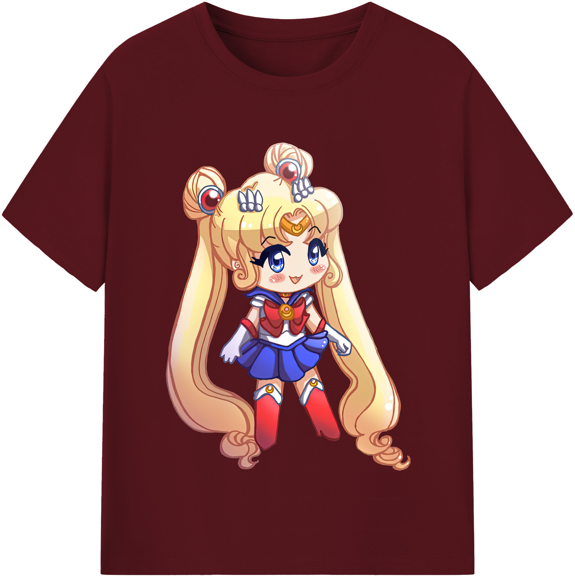 （画像用） 美少女戦士セーラームーン 月野 うさぎ つきの うさぎ Sailor Moon Tsukino Usagi 綿100％半袖Tシャツ（フロントプリント）